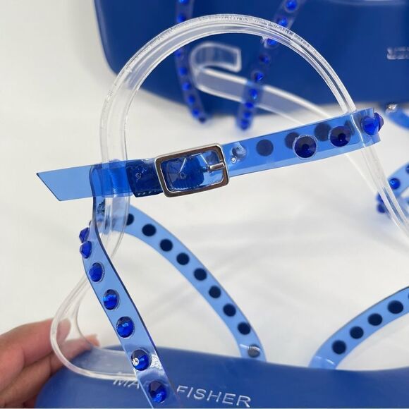 Marc Fisher Fonoo Women’s Blue Rhinestone Embellished Strappy Sandals Size 8 - Picture 10 of 17